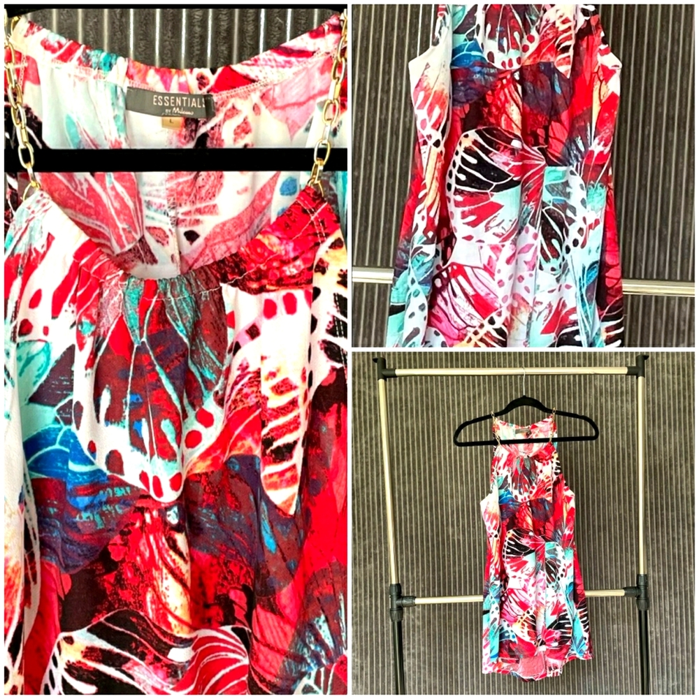 EUC Sleeveless Essentials By Milano Multi-Color Top